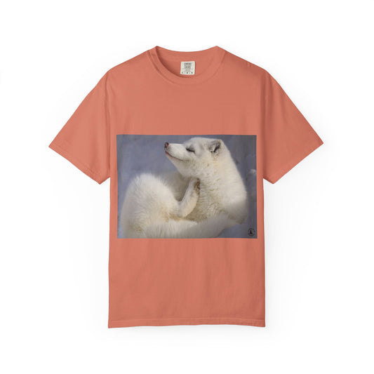 Arctic Essence: Tranquil White Fox Portrait, Minimalist Wildlife Photographyphotography shirts