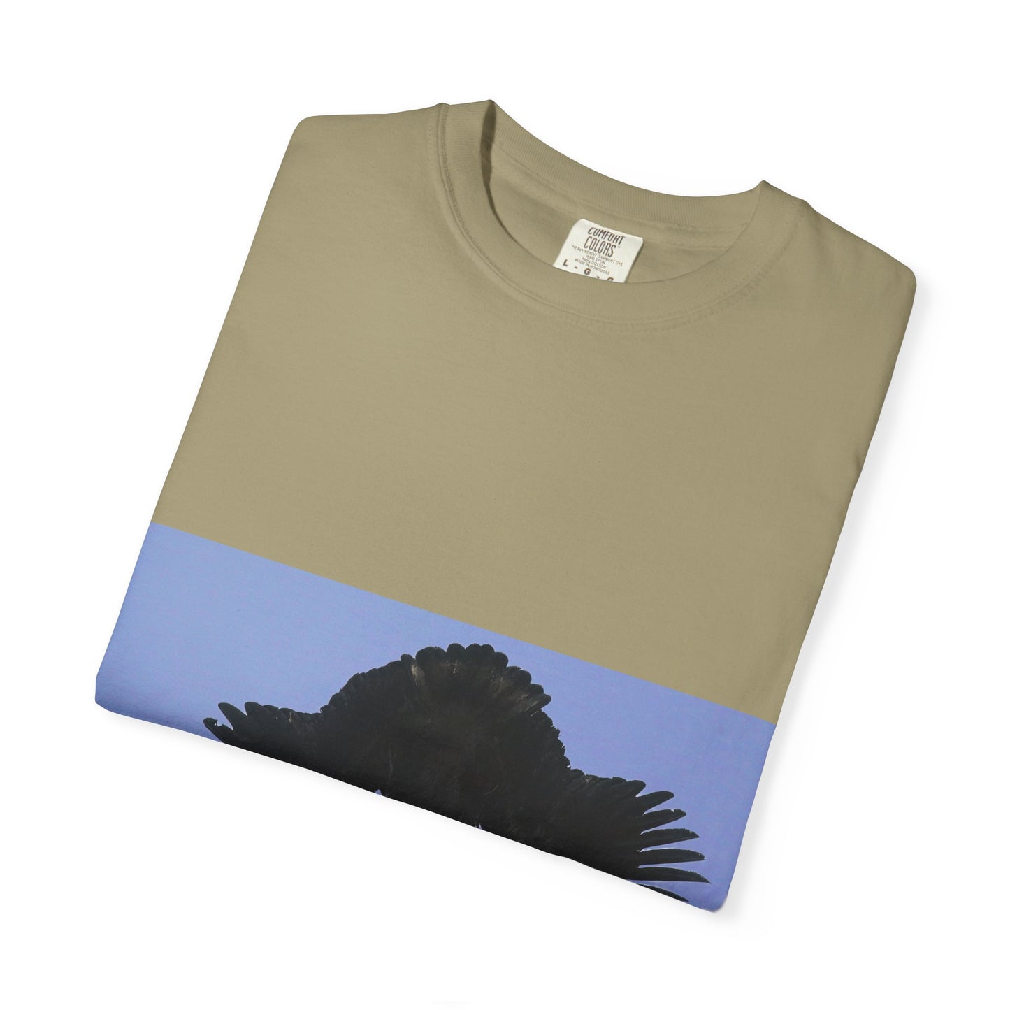 Aerial Raven: Black Wing Silhouette, Overhead Flight Perspectivephotography shirts