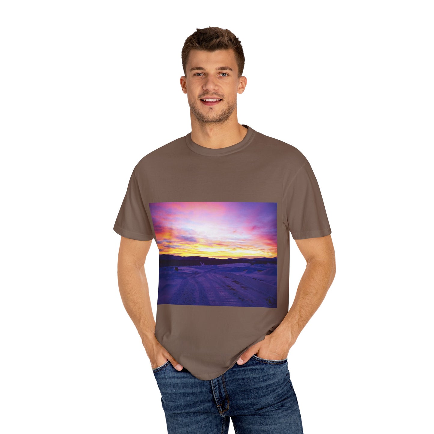 Vibrant Sunset Unisex T-Shirt, Casual Wear, Gift for Nature Lovers, Summer Style, Travel Top, Unique Graphic Tee