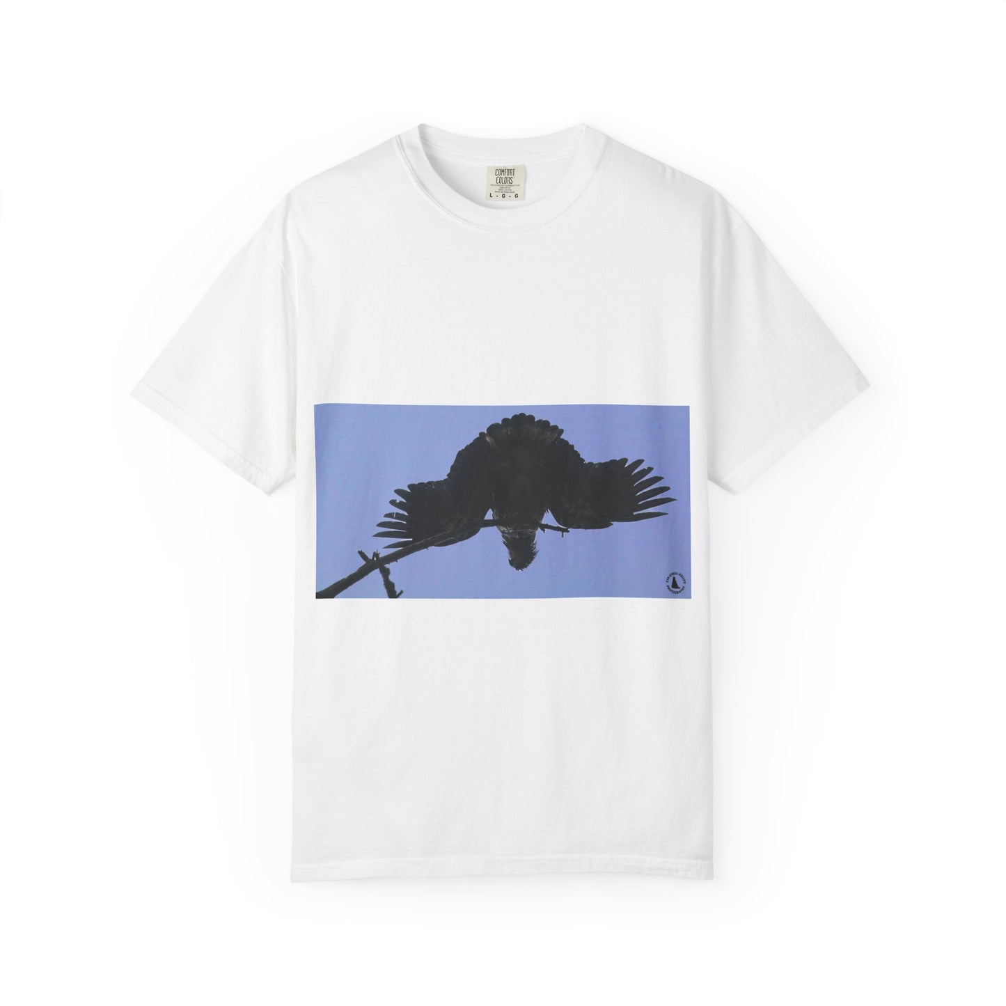Aerial Raven: Black Wing Silhouette, Overhead Flight Perspectivephotography shirts