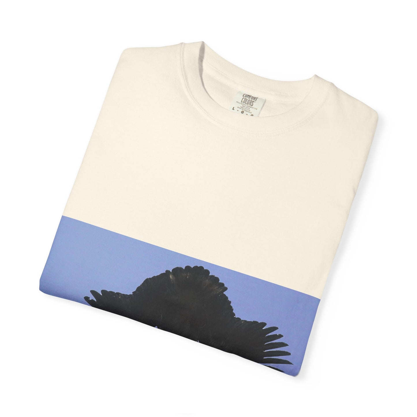 Aerial Raven: Black Wing Silhouette, Overhead Flight Perspectivephotography shirts