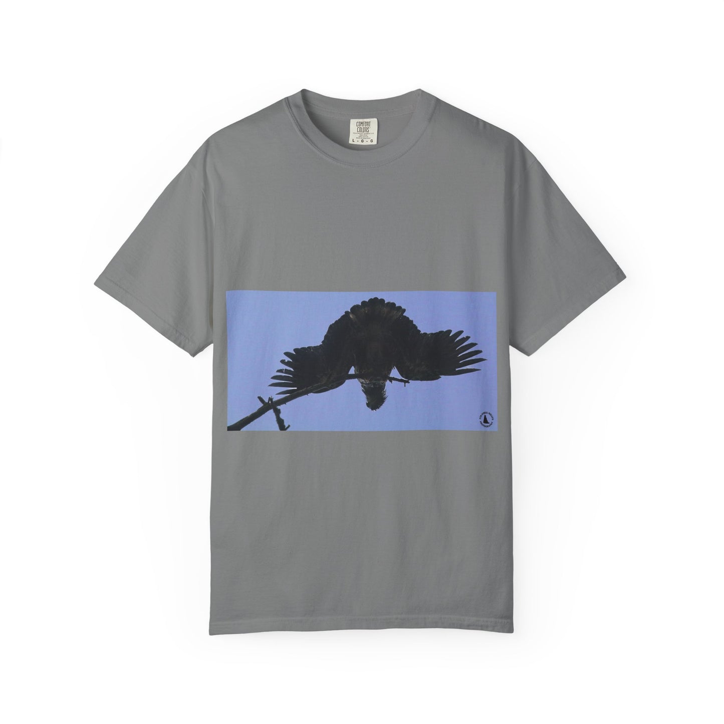 Aerial Raven: Black Wing Silhouette, Overhead Flight Perspectivephotography shirts