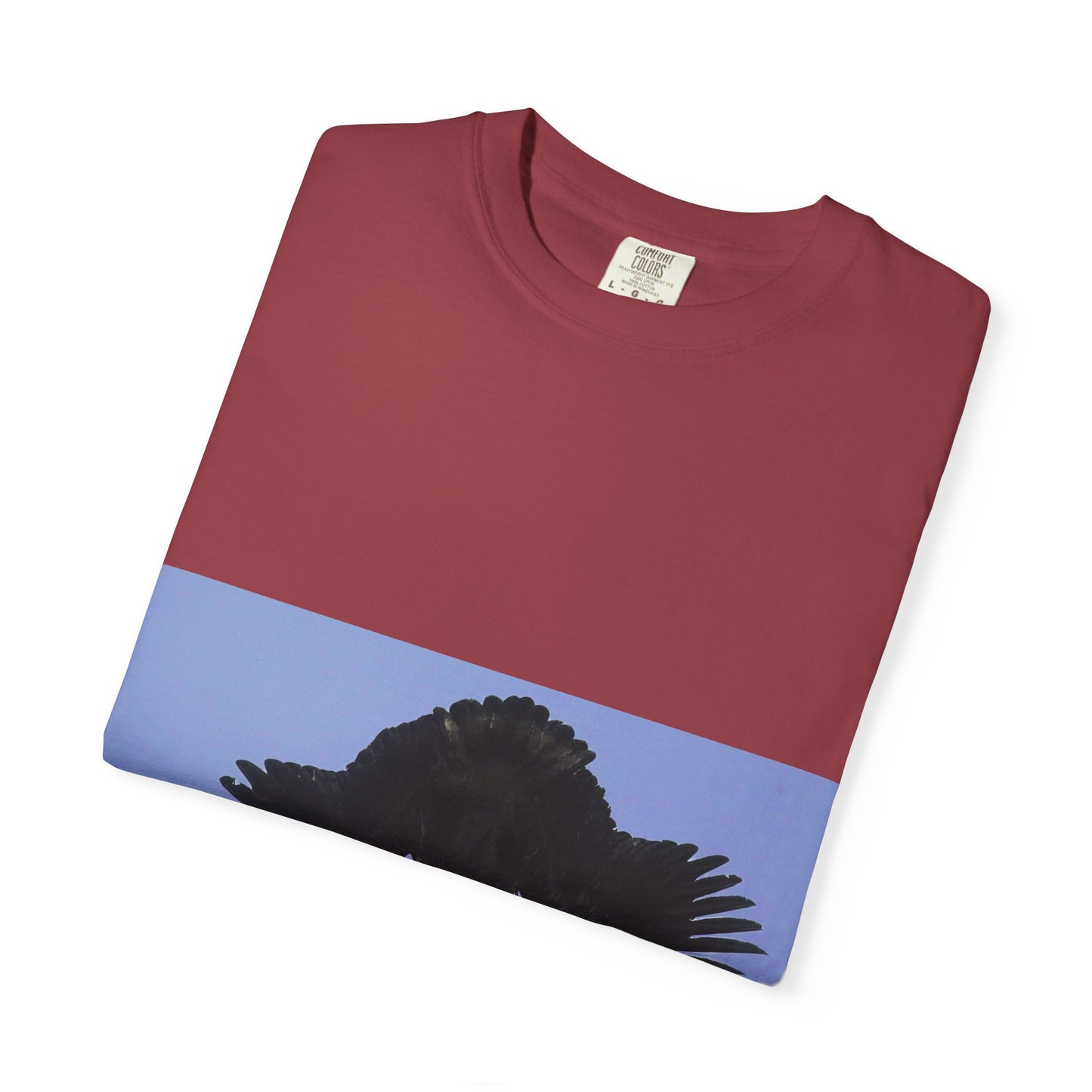 Aerial Raven: Black Wing Silhouette, Overhead Flight Perspectivephotography shirts