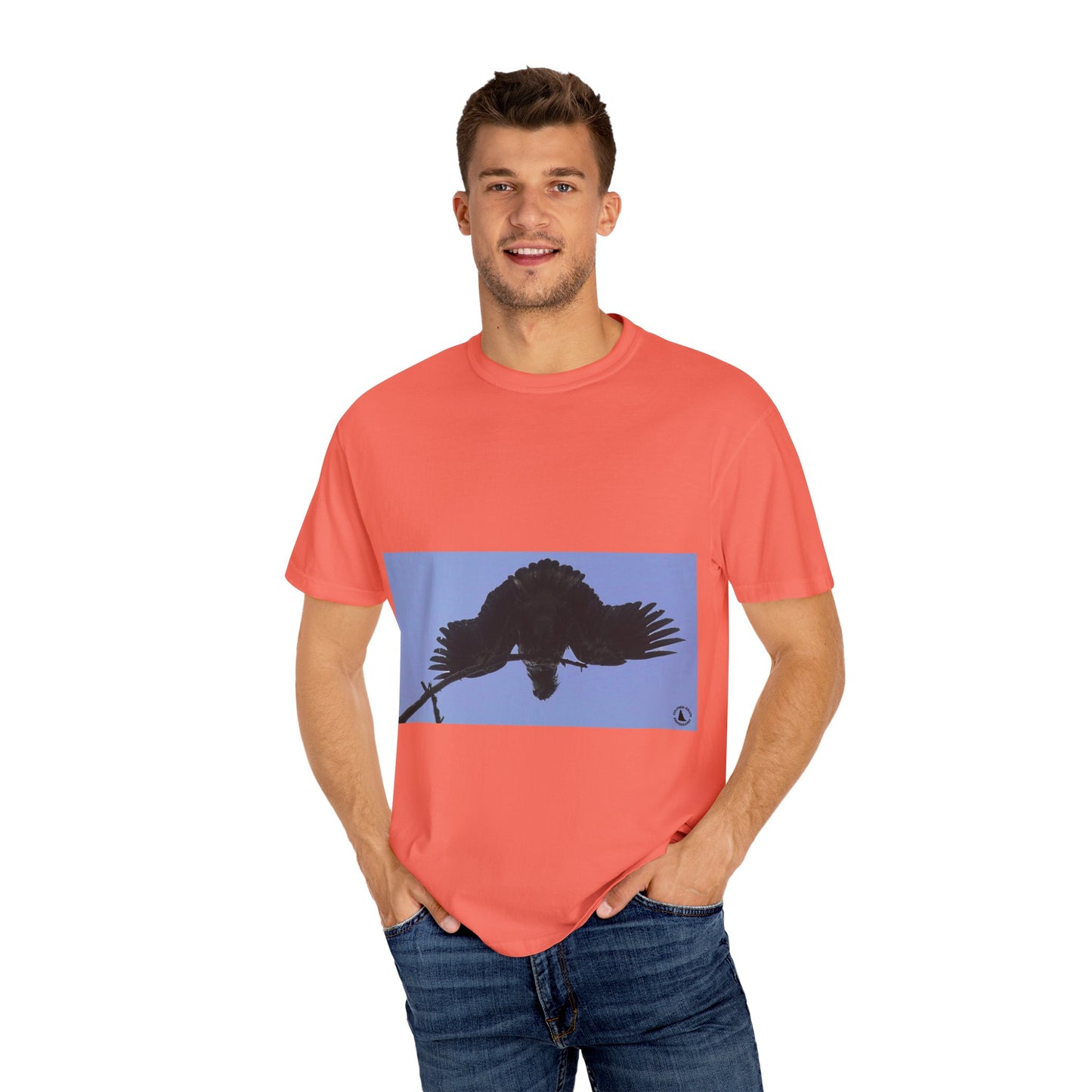 Aerial Raven: Black Wing Silhouette, Overhead Flight Perspectivephotography shirts