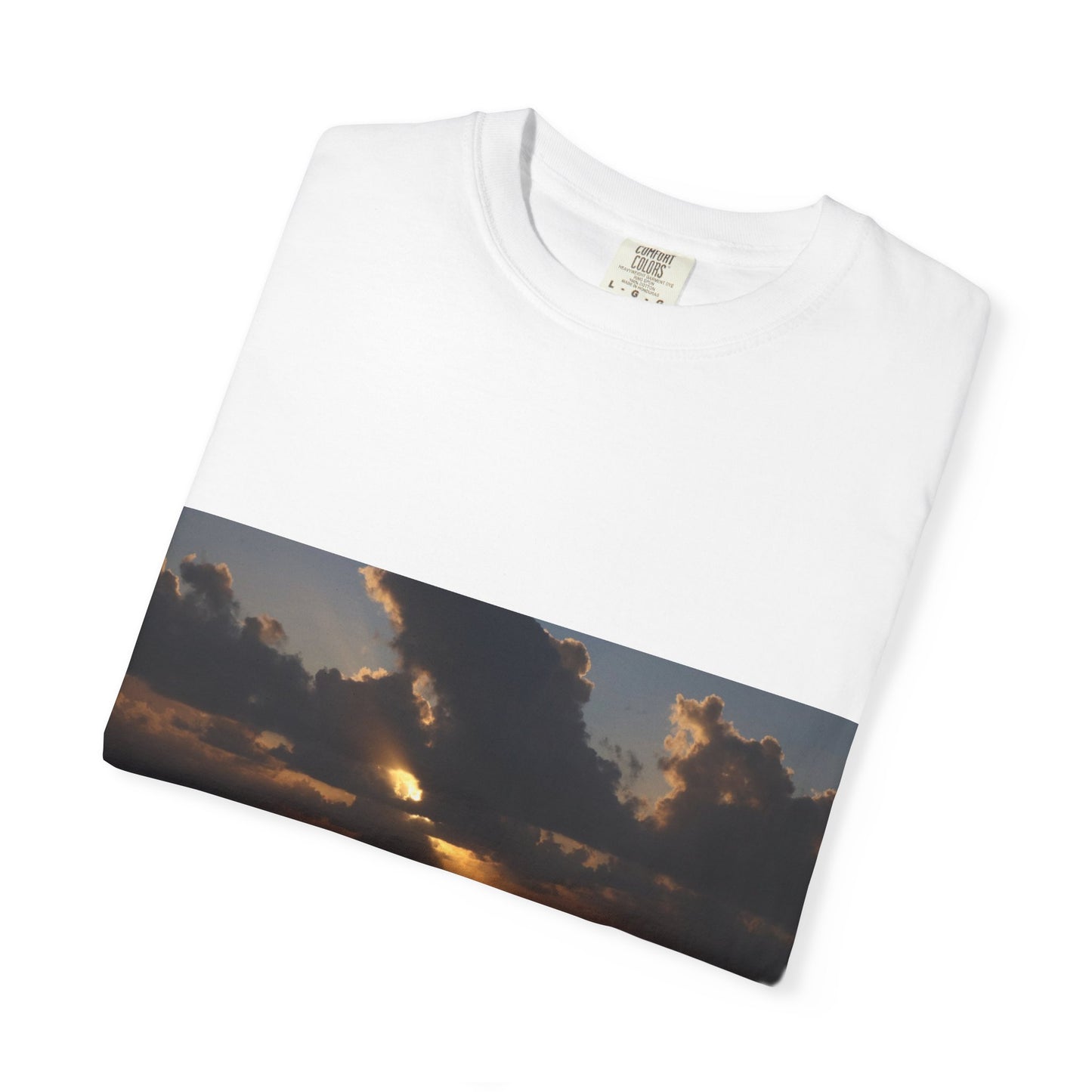 Dawn's Luminous Horizon: Seascape Sunrise, Coastal Cloudscape Panoramaphotography shirts