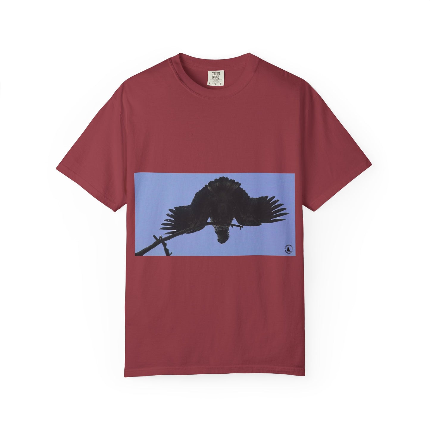 Aerial Raven: Black Wing Silhouette, Overhead Flight Perspectivephotography shirts