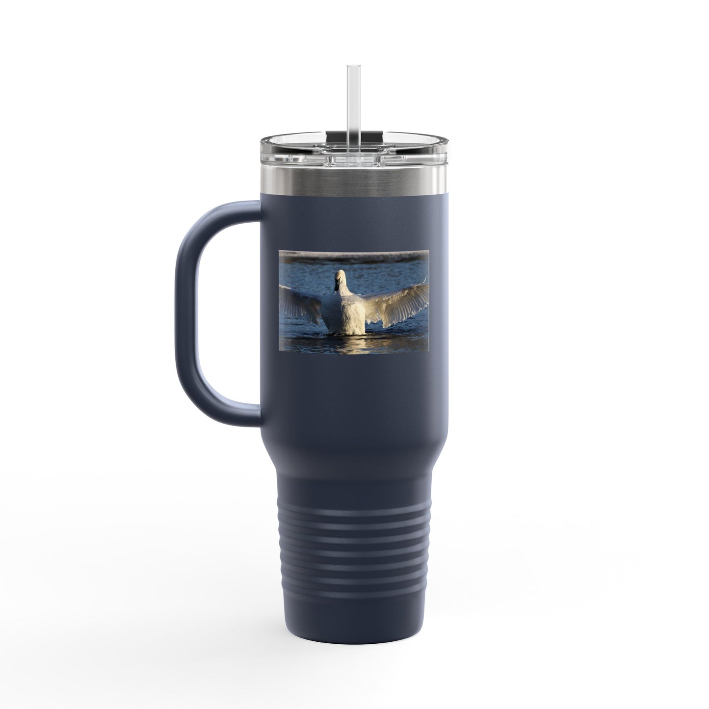 40oz Insulated Travel Mug with Seagull Photo – Large Stainless Steel Tumbler for Beach, Outdoor & Commuting