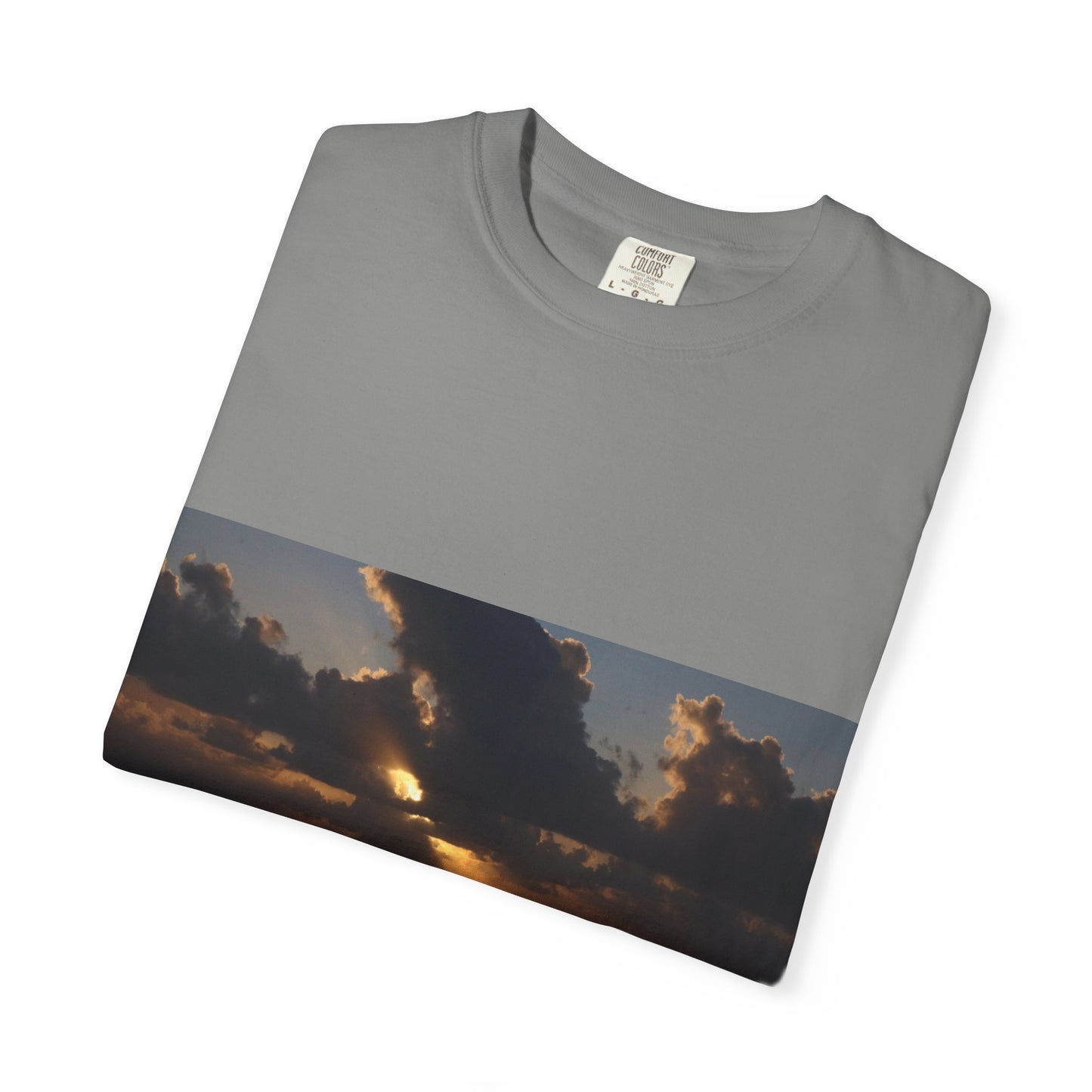 Dawn's Luminous Horizon: Seascape Sunrise, Coastal Cloudscape Panoramaphotography shirts