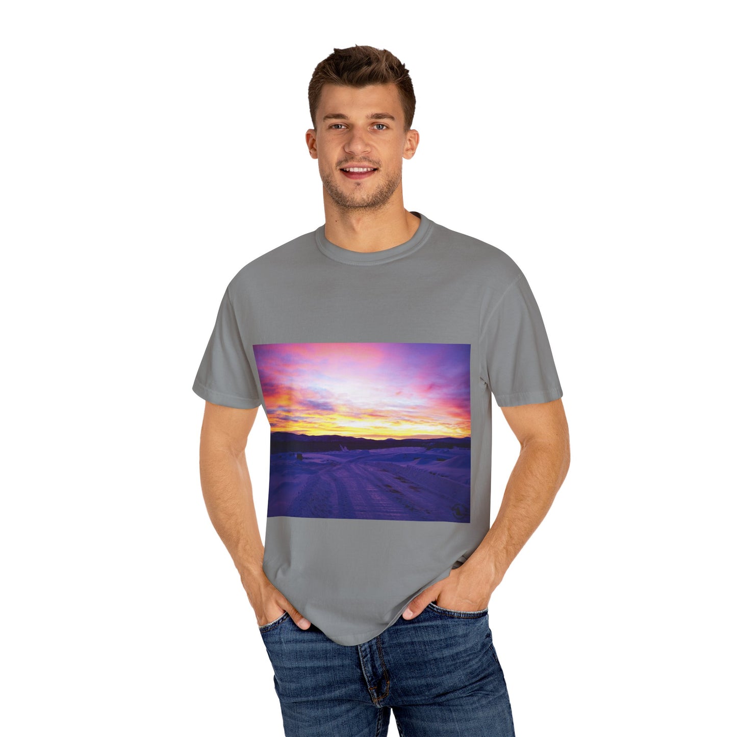 Vibrant Sunset Unisex T-Shirt, Casual Wear, Gift for Nature Lovers, Summer Style, Travel Top, Unique Graphic Tee