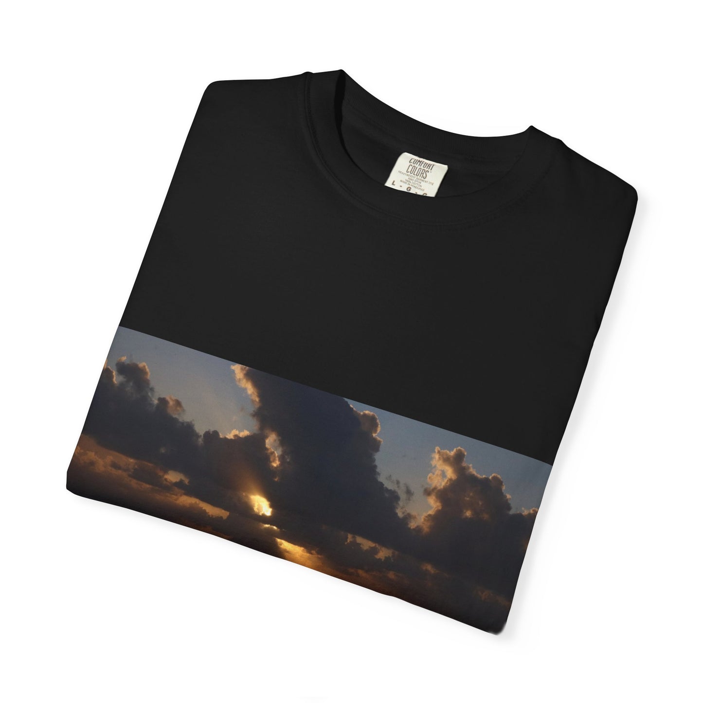 Dawn's Luminous Horizon: Seascape Sunrise, Coastal Cloudscape Panoramaphotography shirts