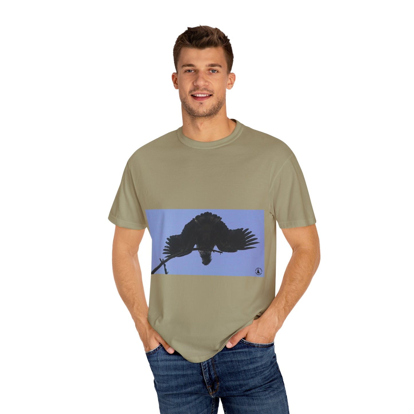 Aerial Raven: Black Wing Silhouette, Overhead Flight Perspectivephotography shirts