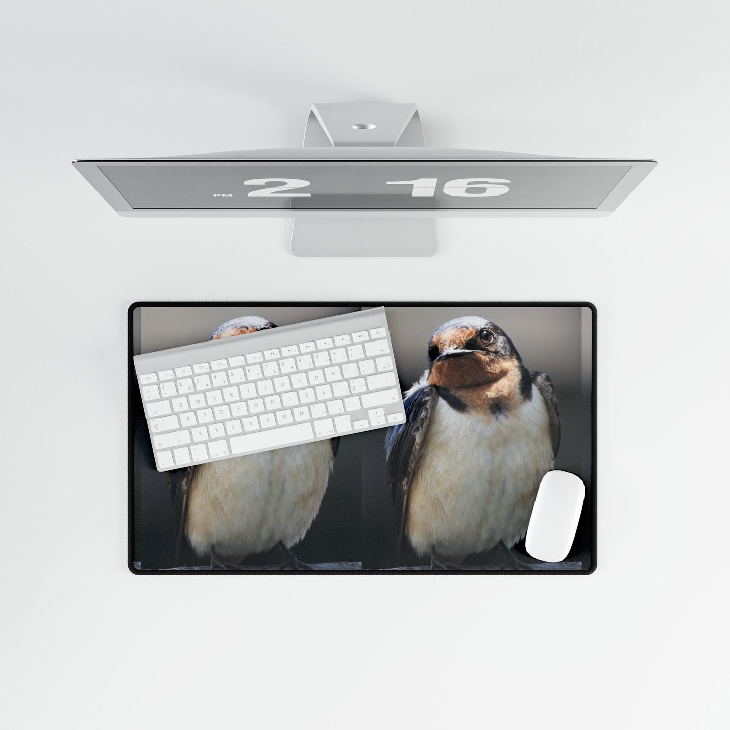 Barn Swallow Desk Mat — Large Bird Photography Mouse Pad for Home Office