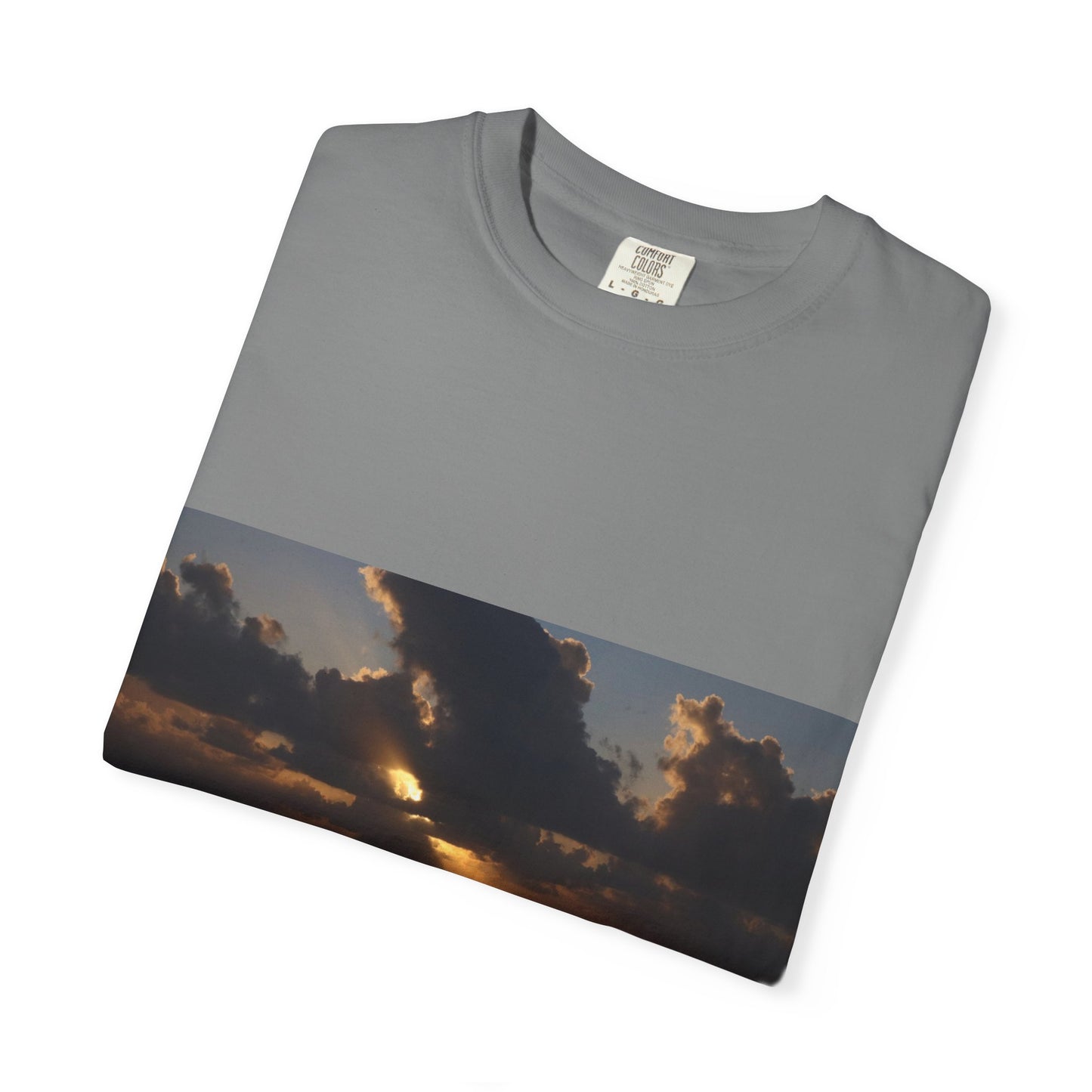 Dawn's Luminous Horizon: Seascape Sunrise, Coastal Cloudscape Panoramaphotography shirts