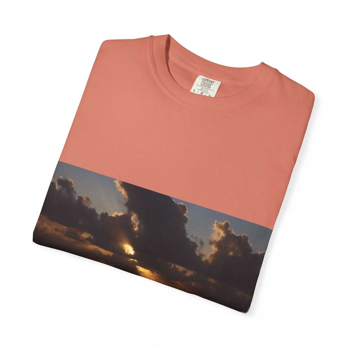 Dawn's Luminous Horizon: Seascape Sunrise, Coastal Cloudscape Panoramaphotography shirts