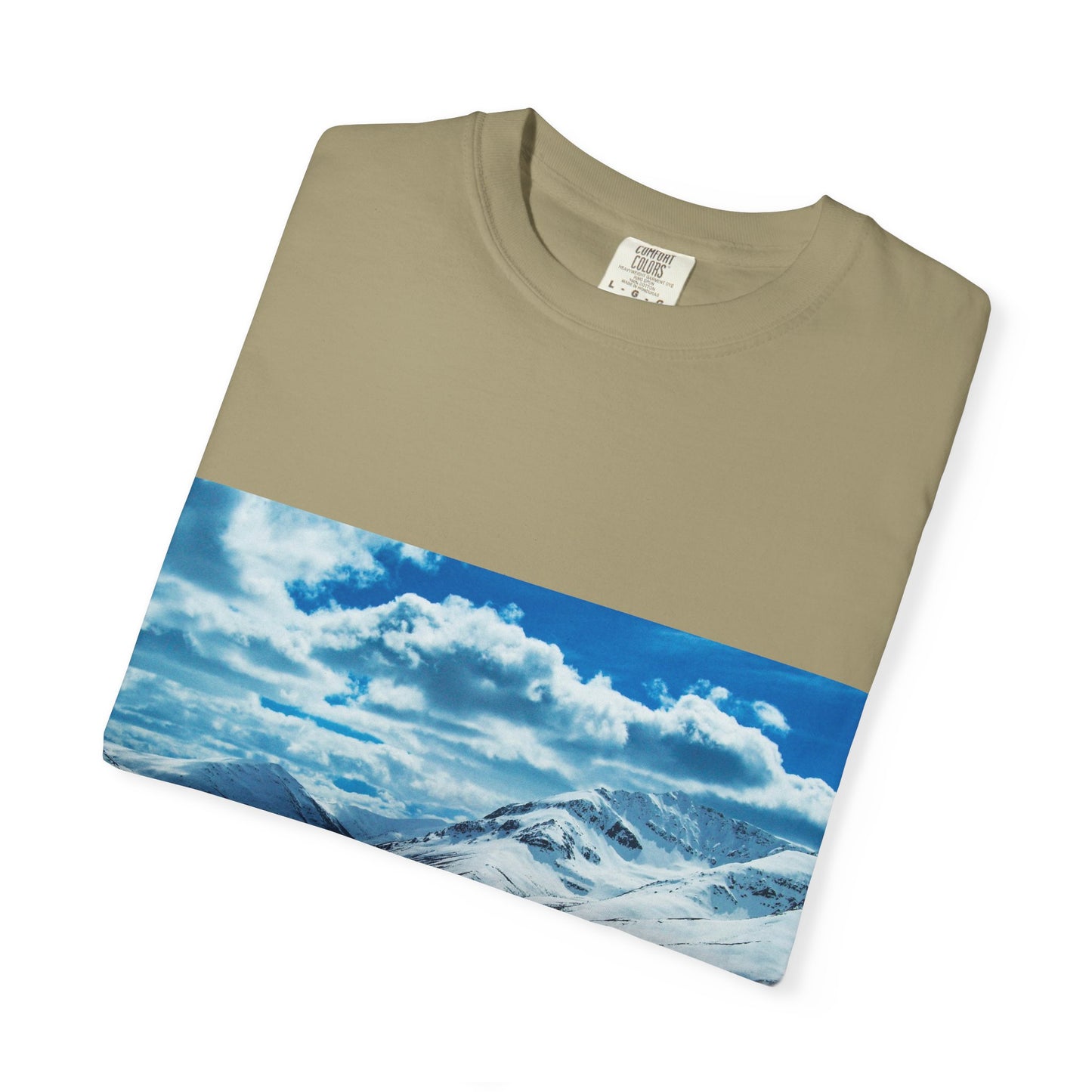 Alpine Majesty: Winter Mountain Panorama, Pristine Snow-Capped Peaks, Wilderness Landscapephotography shirts
