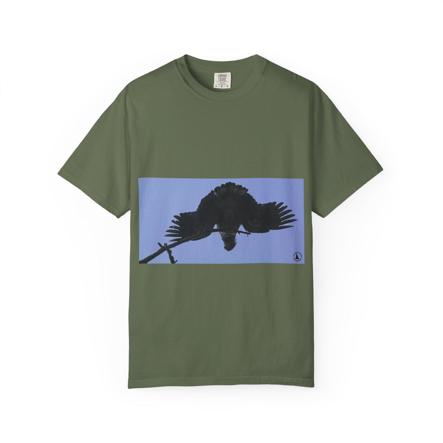 Aerial Raven: Black Wing Silhouette, Overhead Flight Perspectivephotography shirts