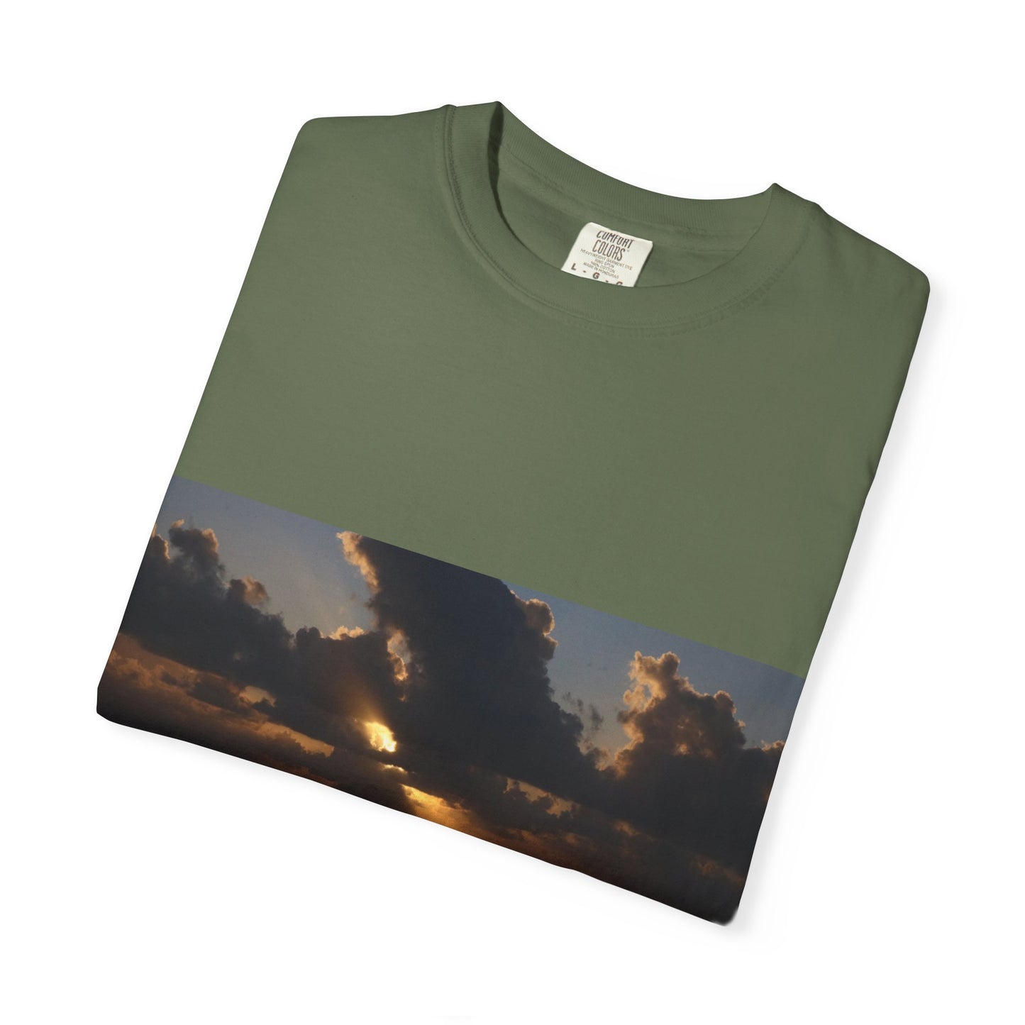 Dawn's Luminous Horizon: Seascape Sunrise, Coastal Cloudscape Panoramaphotography shirts