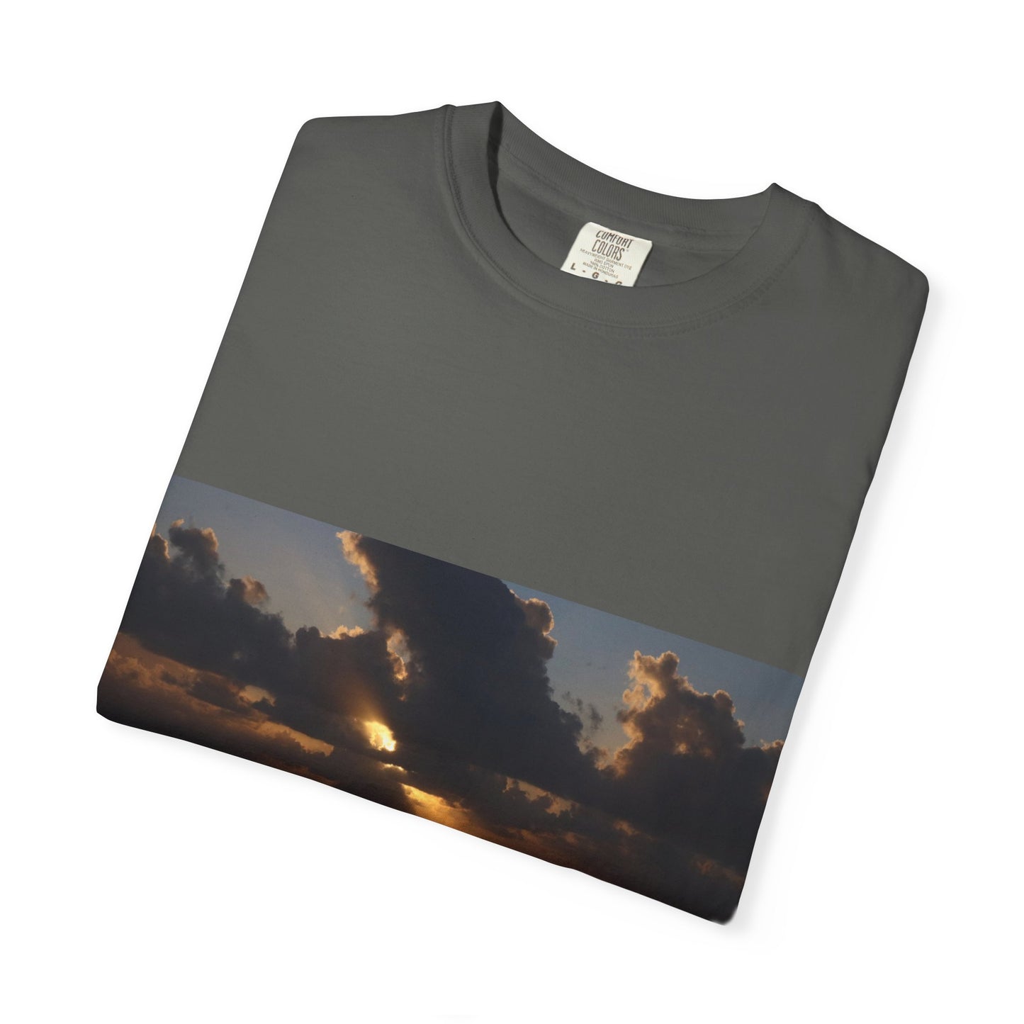 Dawn's Luminous Horizon: Seascape Sunrise, Coastal Cloudscape Panoramaphotography shirts