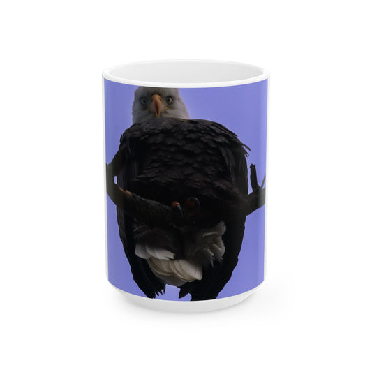 Bald Eagle Mug, Wildlife Art Coffee Cup, Patriotic Bird Lover Gift, Nature Photography Ceramic Drinkware, American Symbol Tumbler