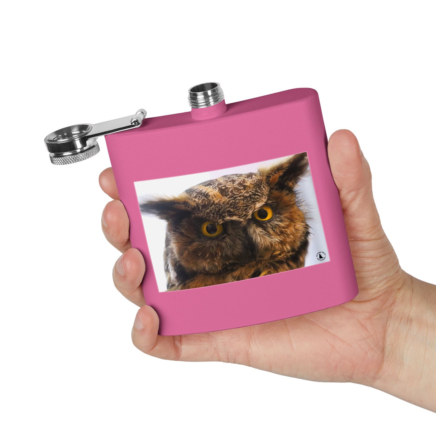 Owl Portrait Stainless Steel Flask — 6oz Wildlife Gift
