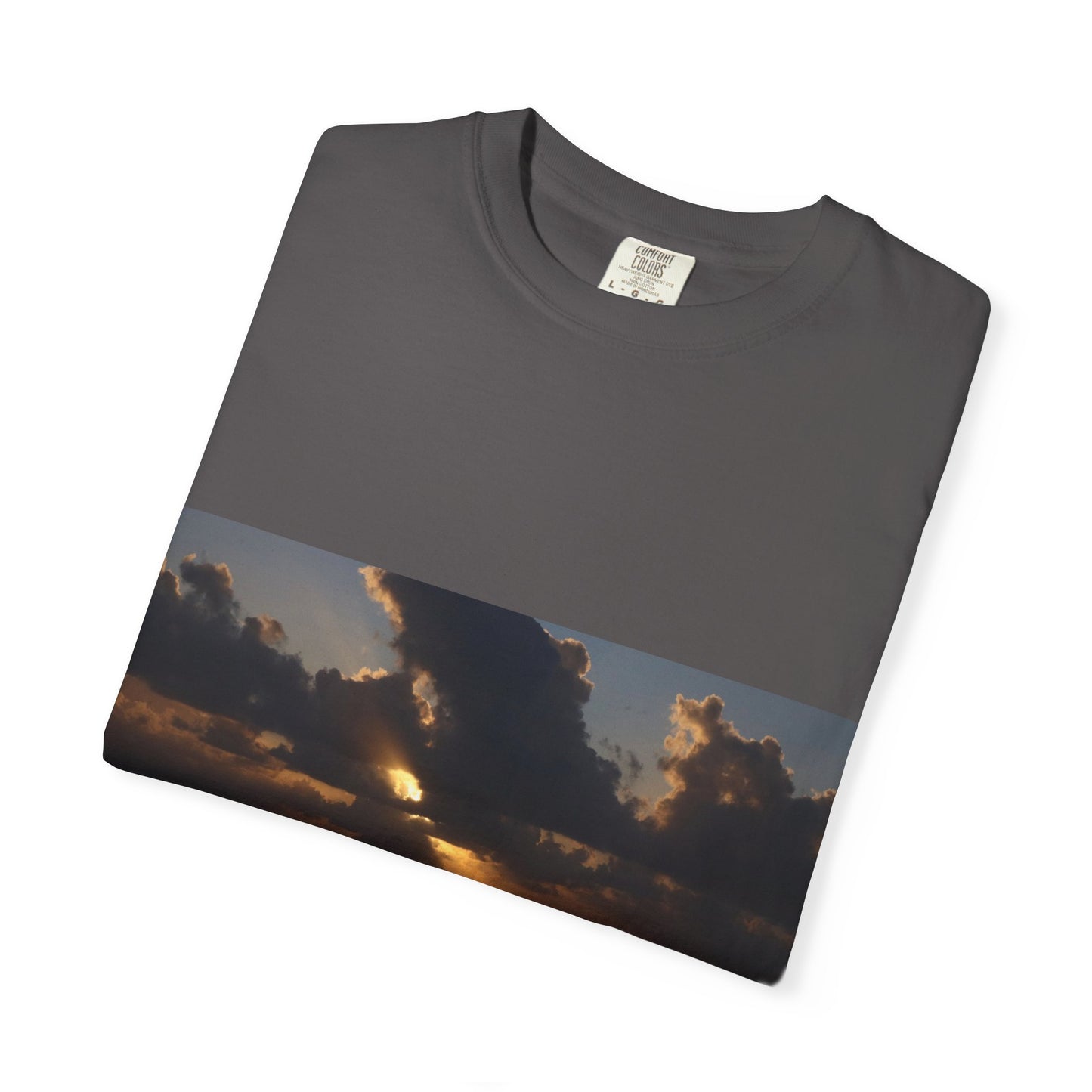 Dawn's Luminous Horizon: Seascape Sunrise, Coastal Cloudscape Panoramaphotography shirts