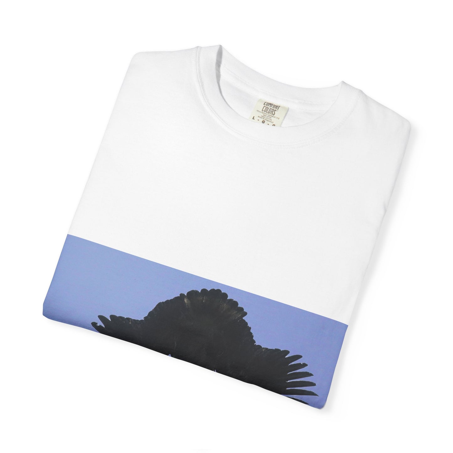 Aerial Raven: Black Wing Silhouette, Overhead Flight Perspectivephotography shirts
