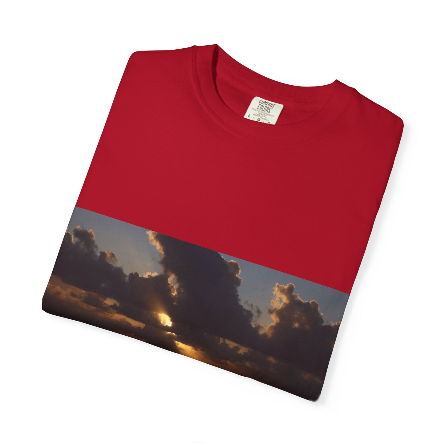 Dawn's Luminous Horizon: Seascape Sunrise, Coastal Cloudscape Panoramaphotography shirts