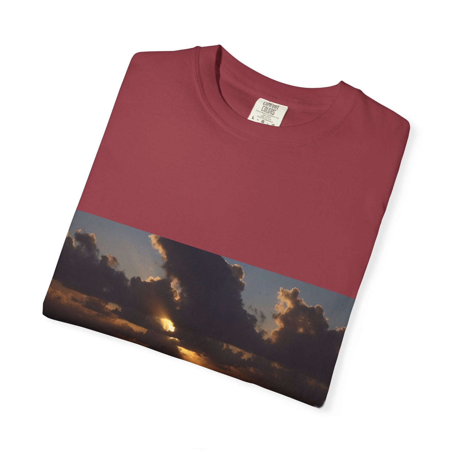 Dawn's Luminous Horizon: Seascape Sunrise, Coastal Cloudscape Panoramaphotography shirts