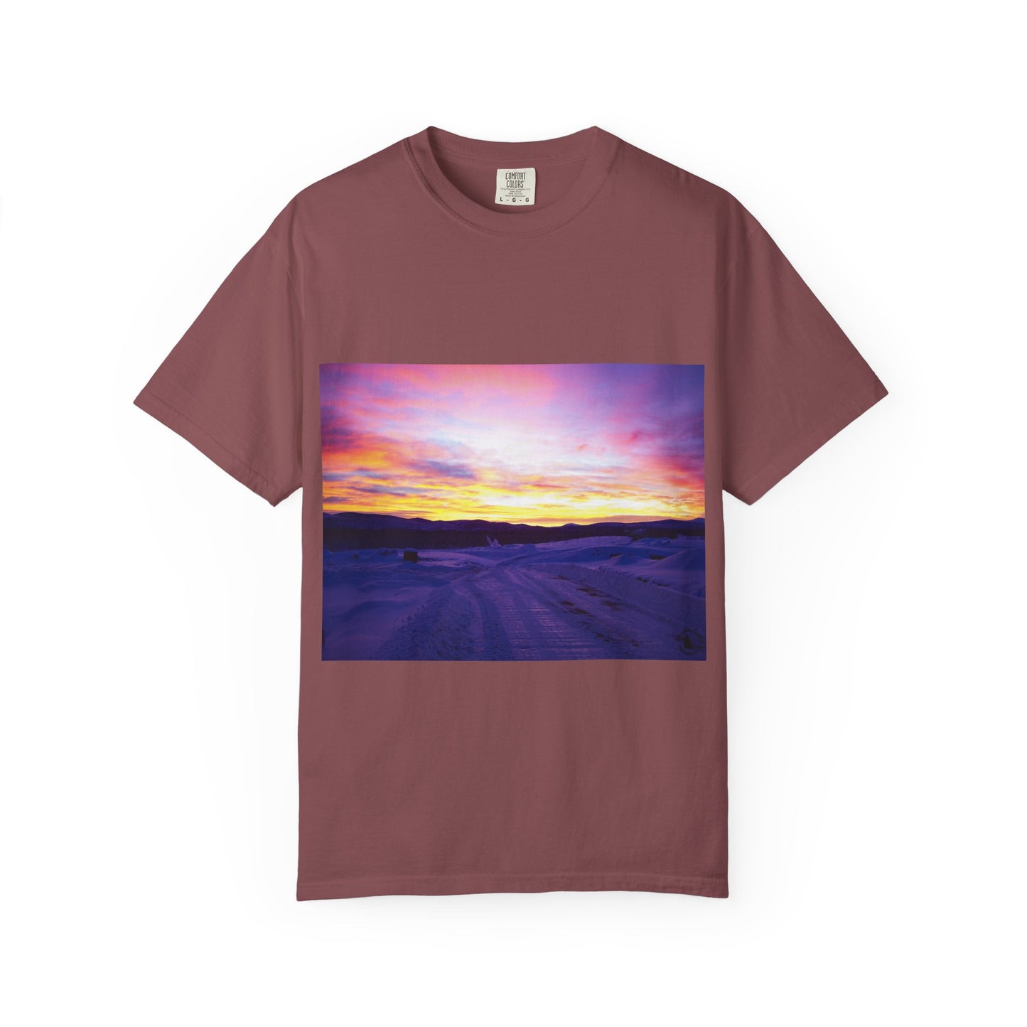 Vibrant Sunset Unisex T-Shirt, Casual Wear, Gift for Nature Lovers, Summer Style, Travel Top, Unique Graphic Tee