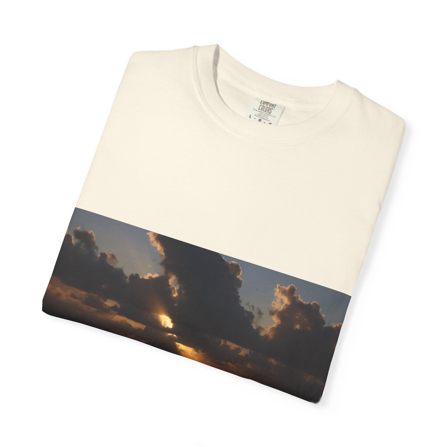 Dawn's Luminous Horizon: Seascape Sunrise, Coastal Cloudscape Panoramaphotography shirts