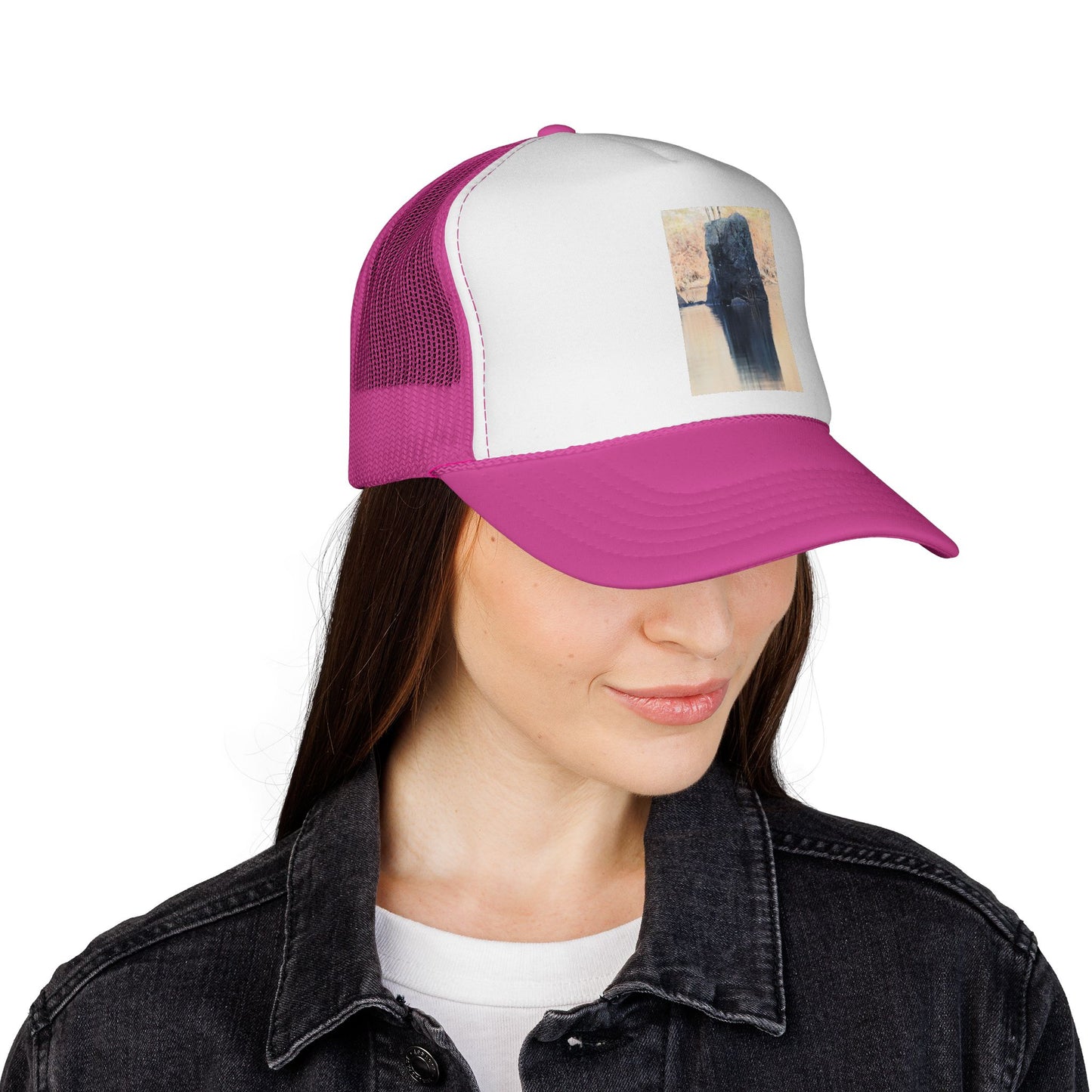 Trucker Hat with Vintage Bear Photo — Rustic Outdoor Wildlife Cap