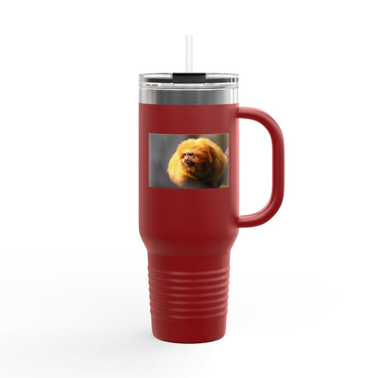40oz Insulated Travel Mug with Cute Golden Pomeranian Photo