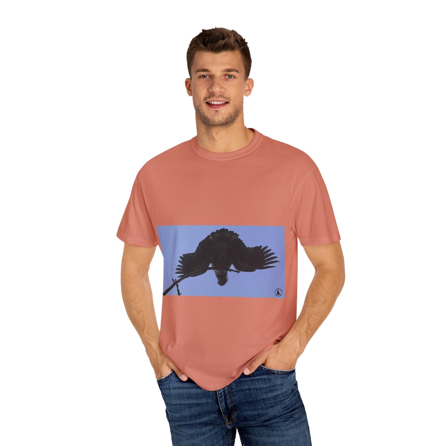 Aerial Raven: Black Wing Silhouette, Overhead Flight Perspectivephotography shirts