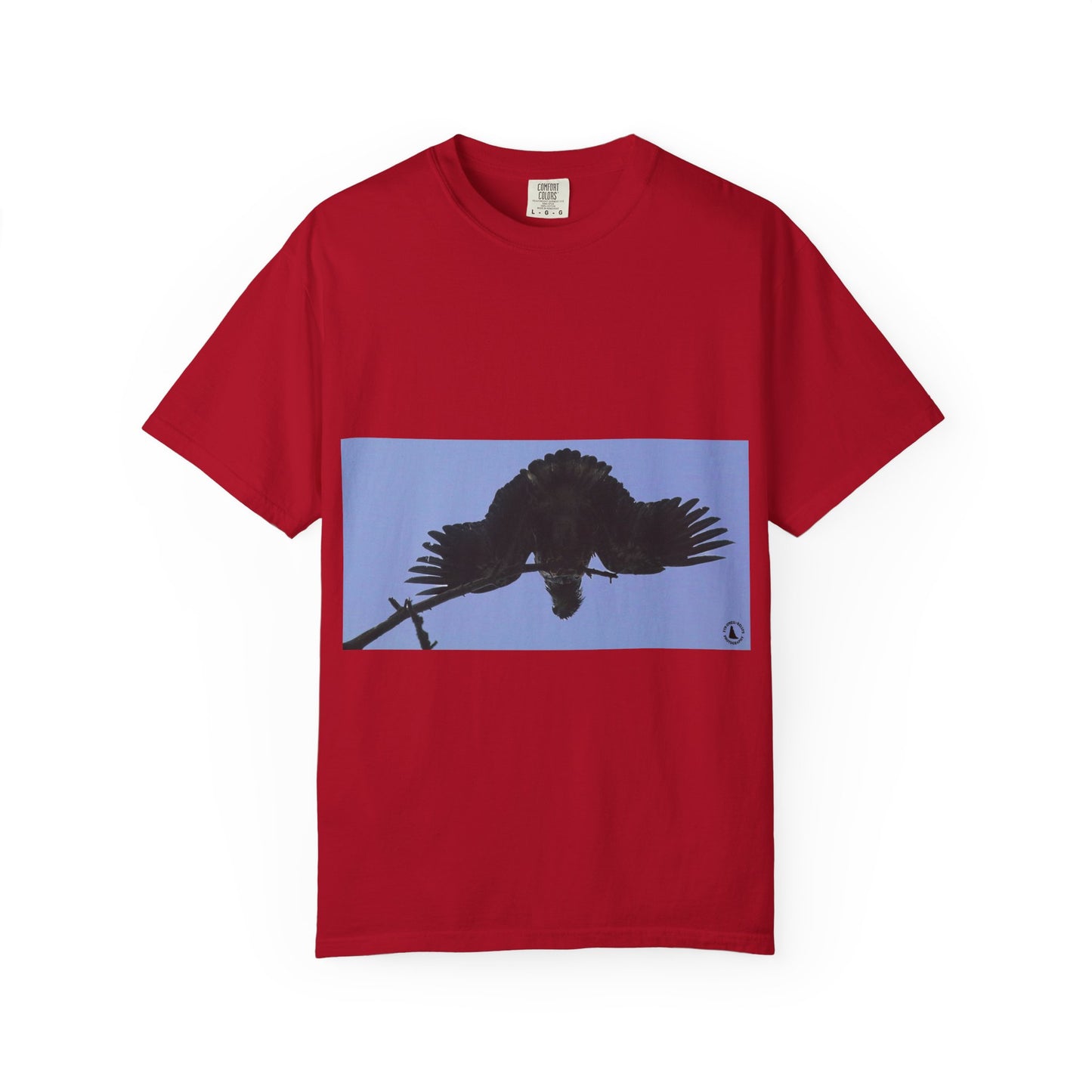 Aerial Raven: Black Wing Silhouette, Overhead Flight Perspectivephotography shirts