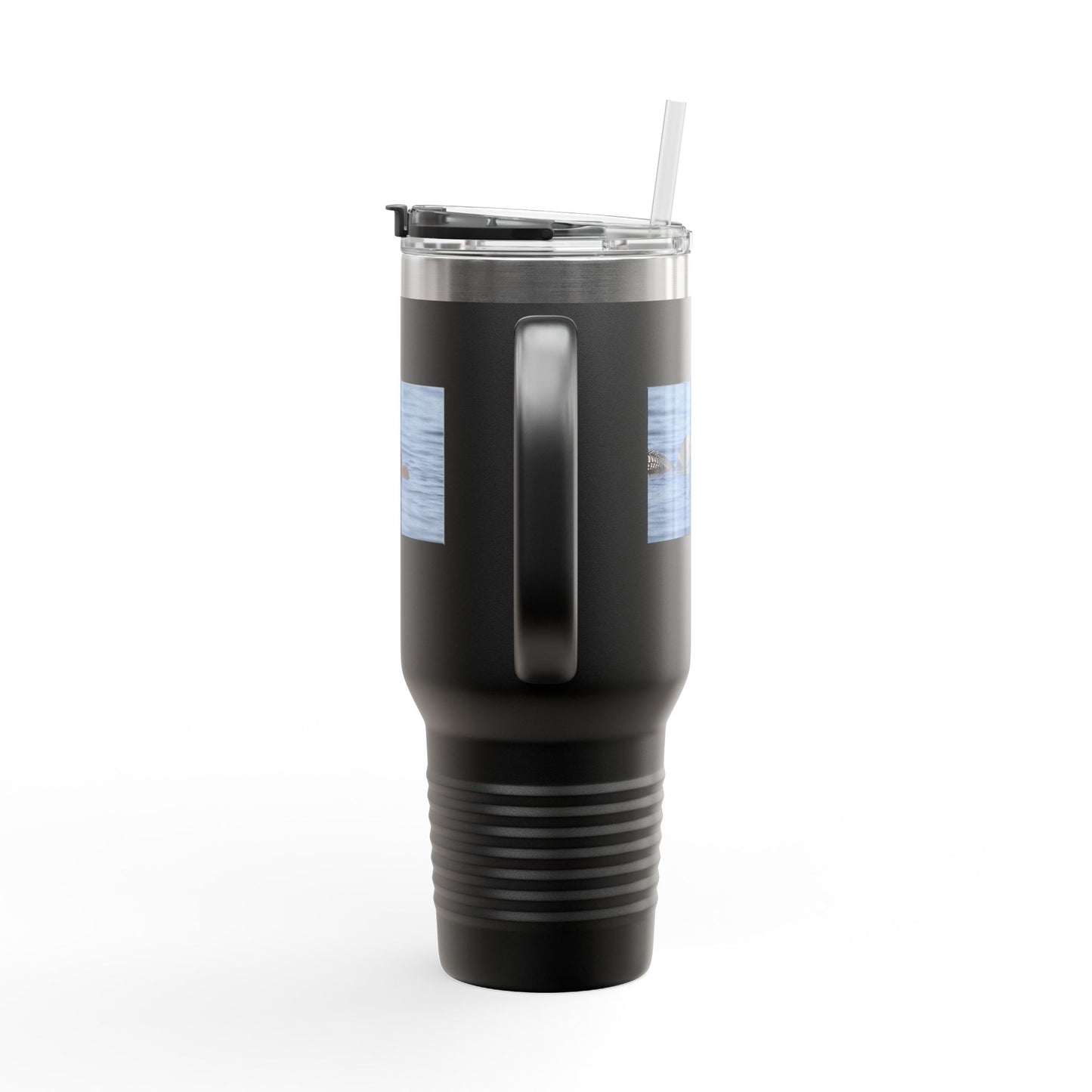 40oz Insulated Travel Mug — Wildlife Sea Otter Photo Design, Outdoor Adventure Tumbler