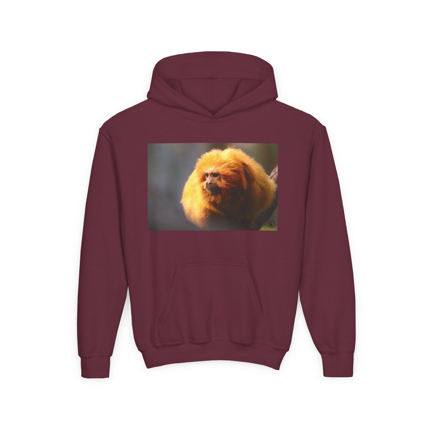 Golden Lion Tamarin Youth Hoodie — Cute Monkey Photo Sweatshirt for Kids