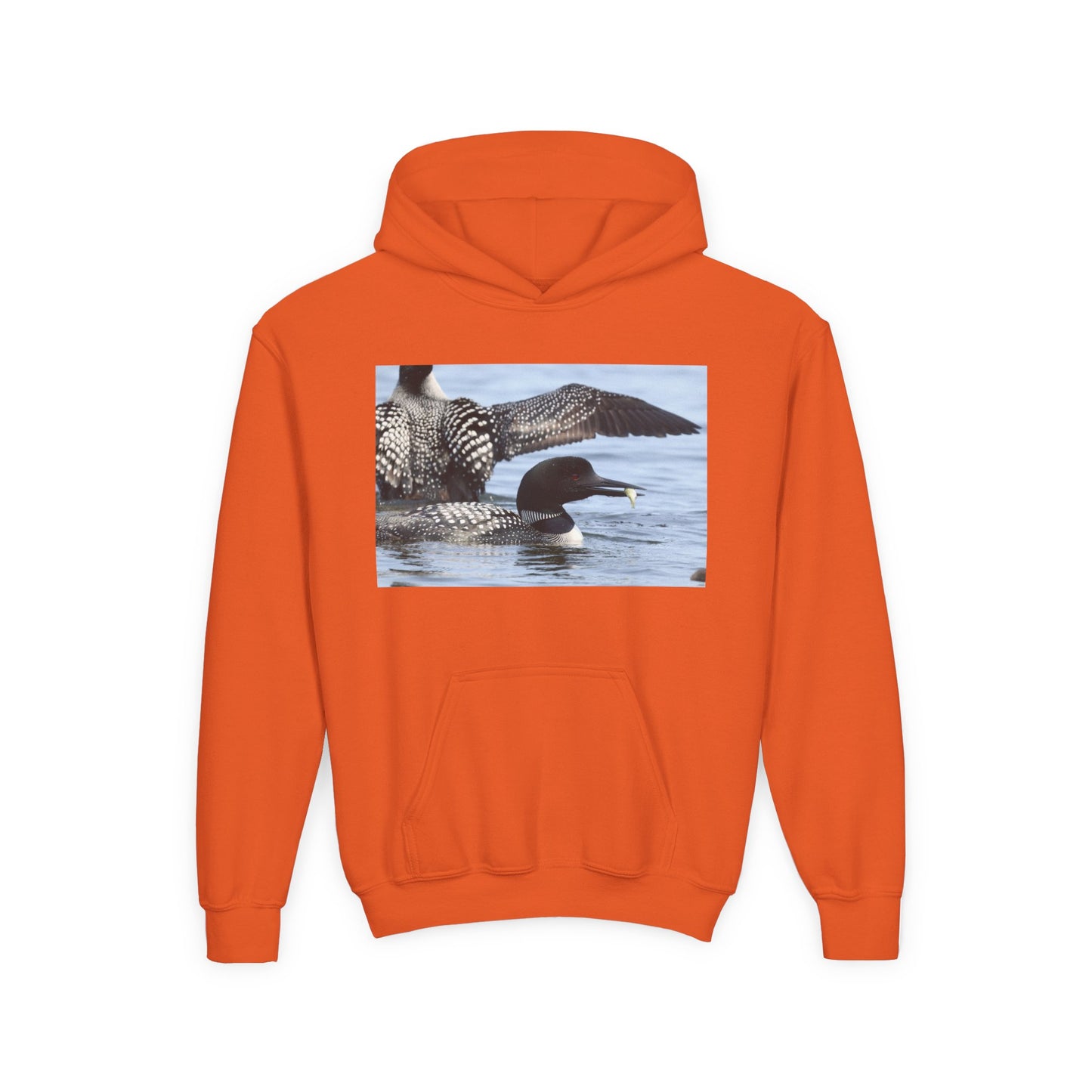 Loon Lake Youth Hoodie — Scenic Common Loon Wildlife Photo