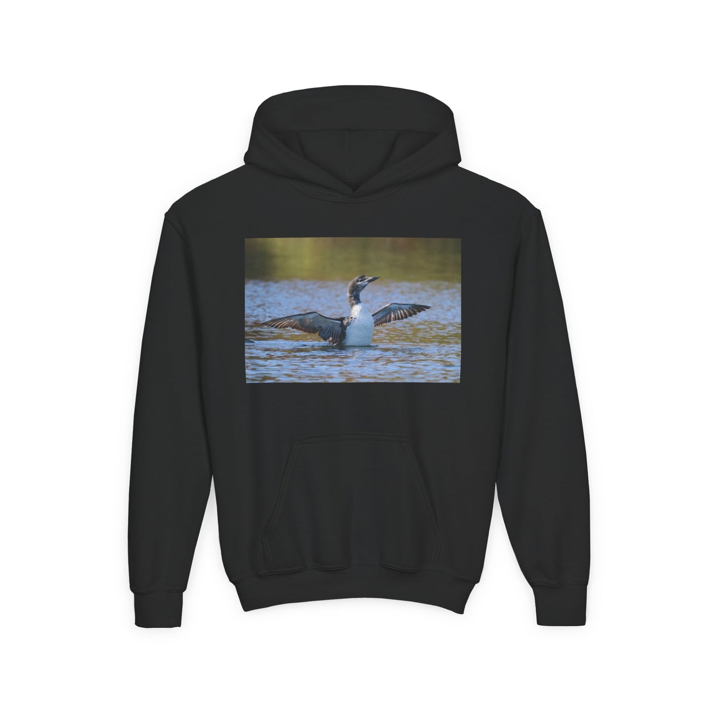 Youth Hoodie with Loon Photo – Nature Birdwatching Pullover
