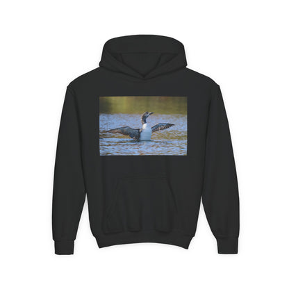 Youth Hoodie with Loon Photo – Nature Birdwatching Pullover