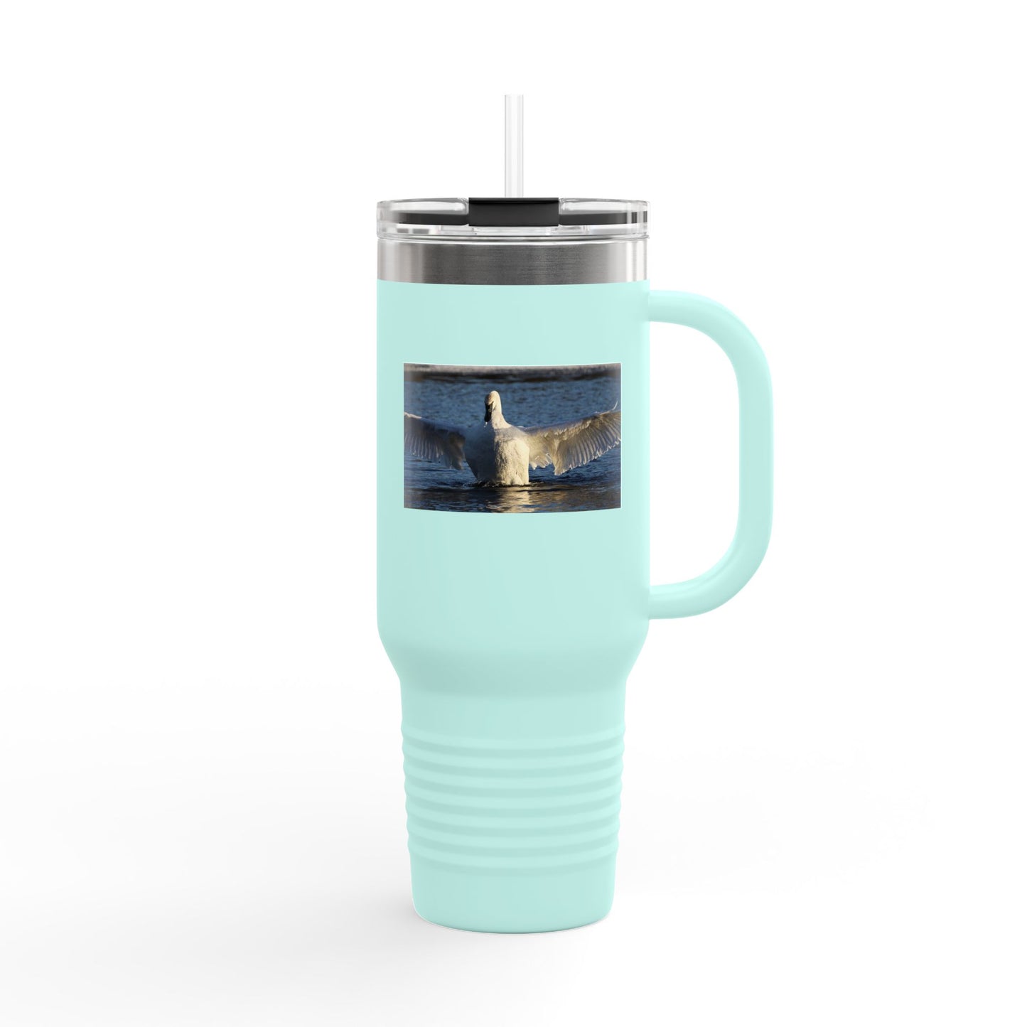 40oz Insulated Travel Mug with Seagull Photo – Large Stainless Steel Tumbler for Beach, Outdoor & Commuting