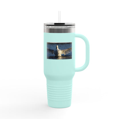 40oz Insulated Travel Mug with Seagull Photo – Large Stainless Steel Tumbler for Beach, Outdoor & Commuting