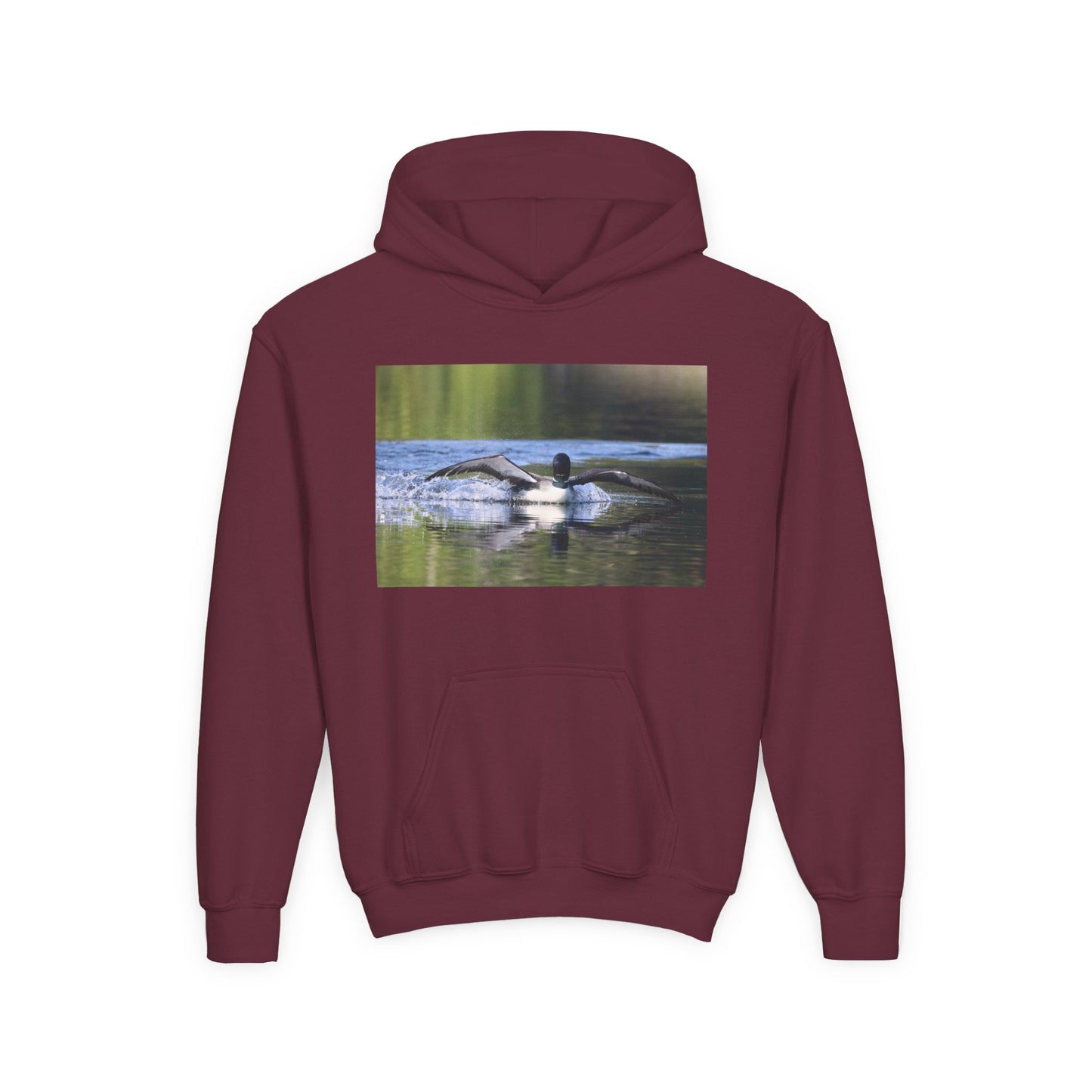 Youth Hoodie with Swimming Otter Photo – Cute Wildlife Kids Sweatshirt
