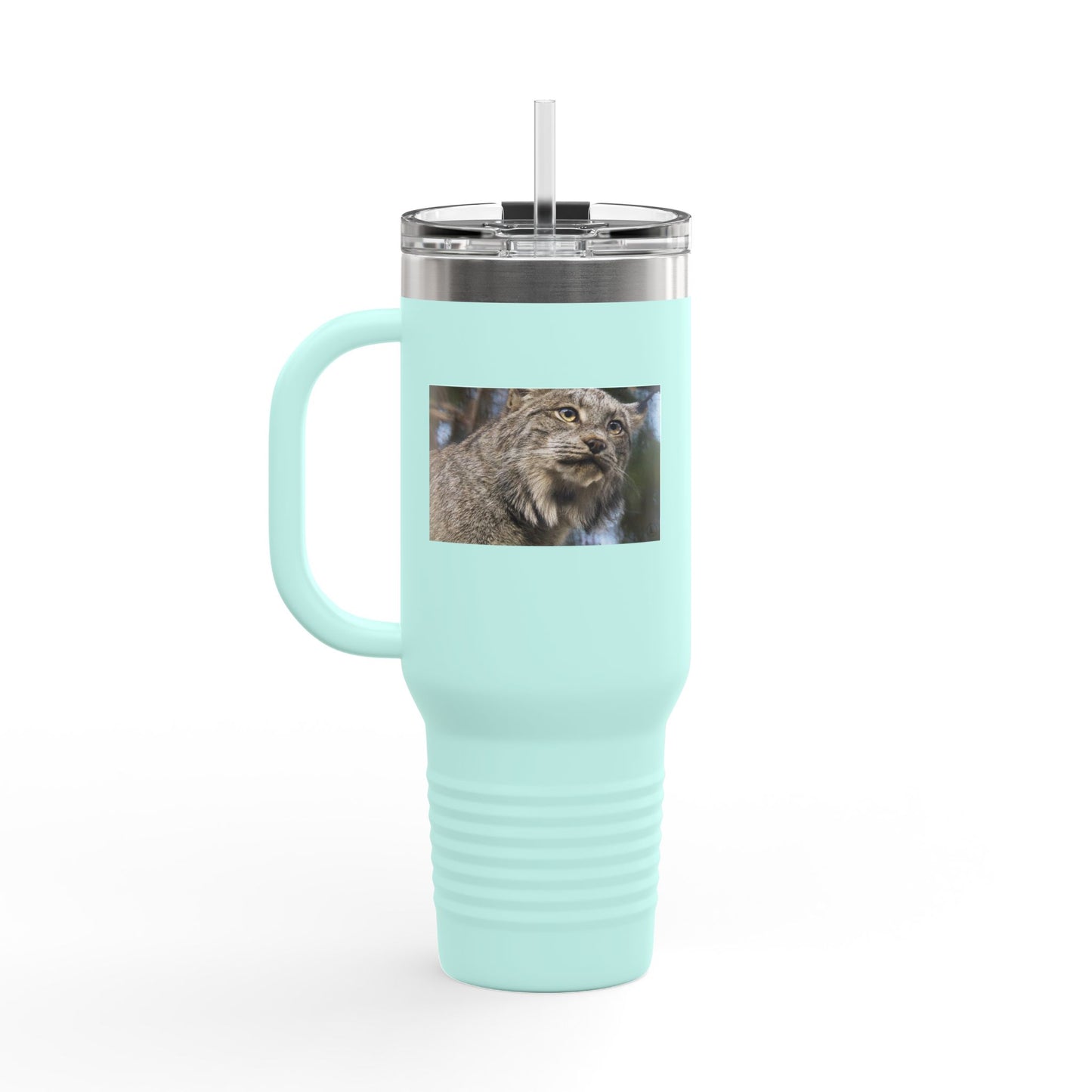40oz Insulated Travel Mug with Wildcat Photo - Large Thermal Tumbler for Commuting & Outdoors