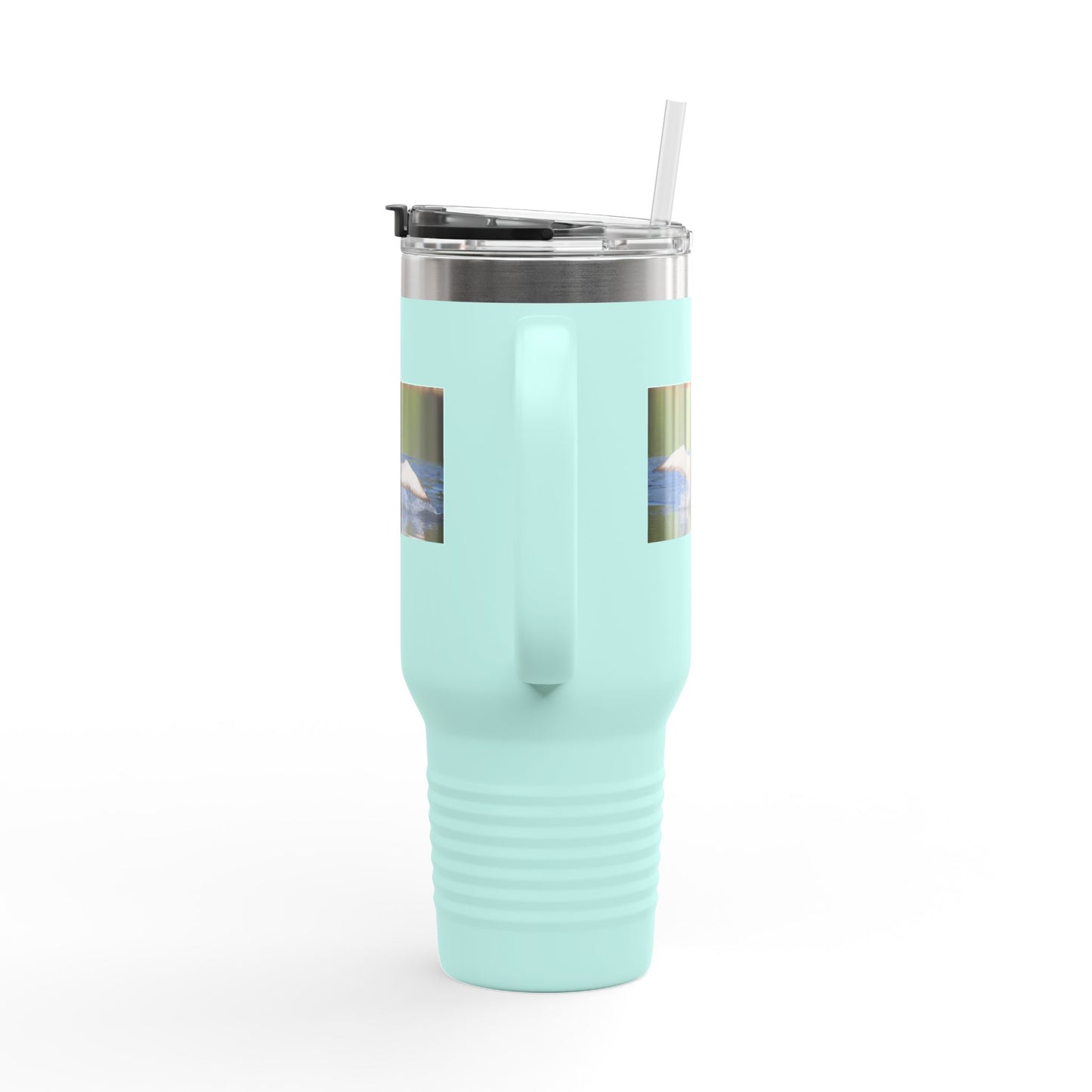 40oz Insulated Travel Mug with Scenic Loon Photo — Double-Wall Stainless Tumbler for Outdoors & Commuting