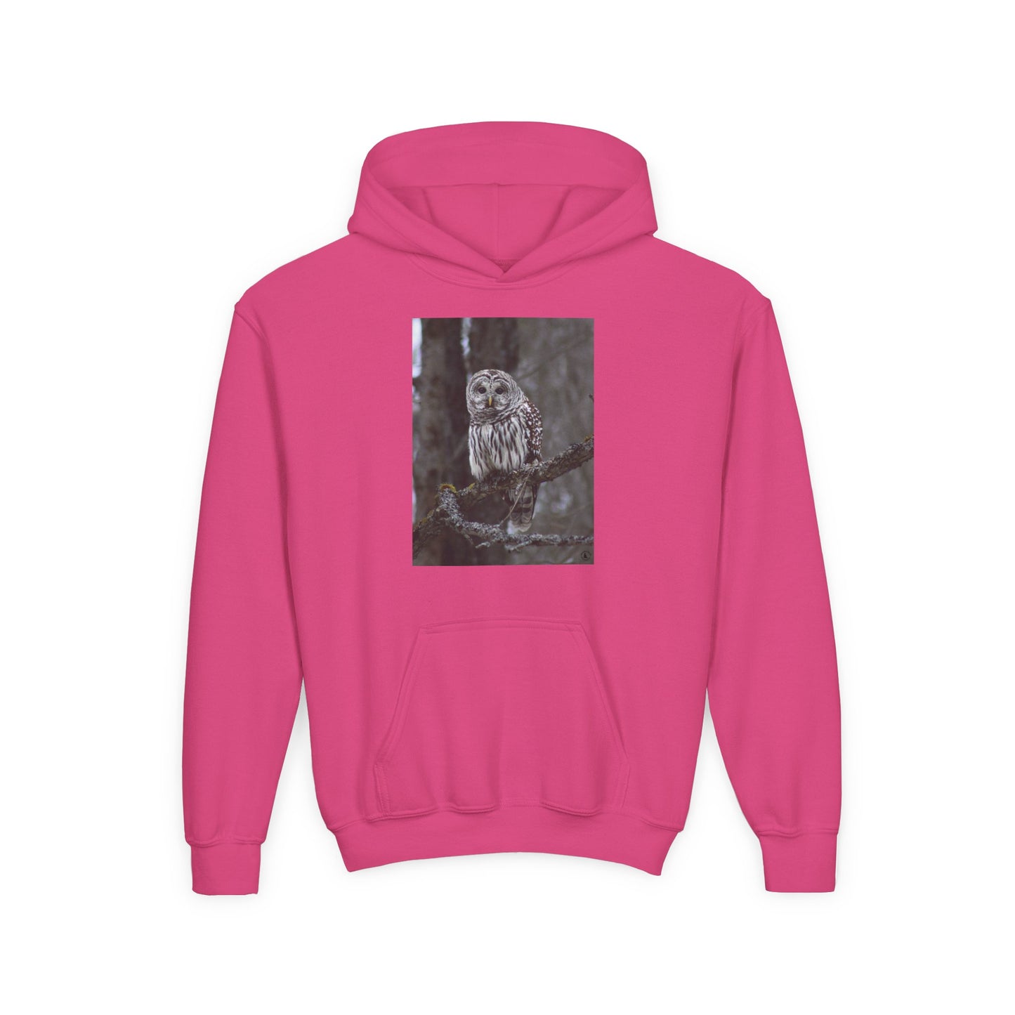 Owl Portrait Youth Hoodie — Realistic Forest Owl Graphic