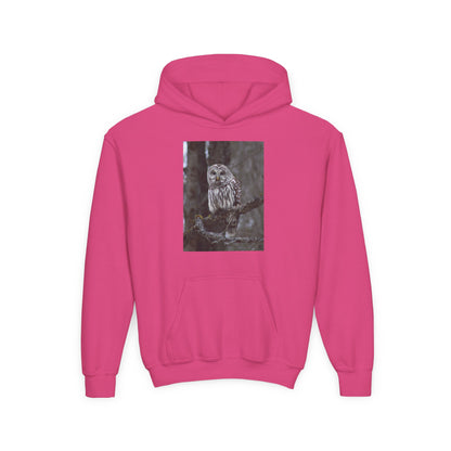 Owl Portrait Youth Hoodie — Realistic Forest Owl Graphic