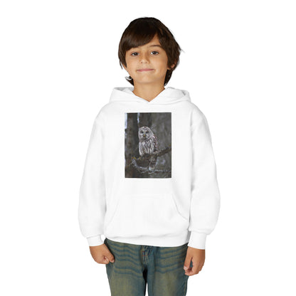 Owl Portrait Youth Hoodie — Realistic Forest Owl Graphic