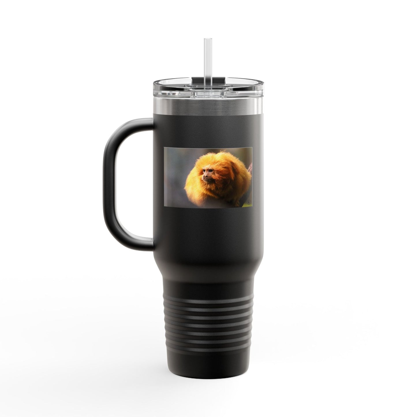 40oz Insulated Travel Mug with Cute Golden Pomeranian Photo