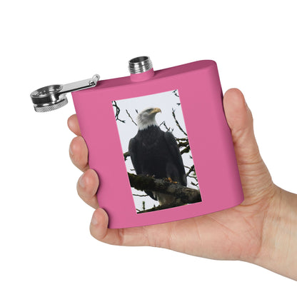 Eagle Photo Flask – 6oz Stainless Steel Hip Flask, Patriotic Wildlife Gift