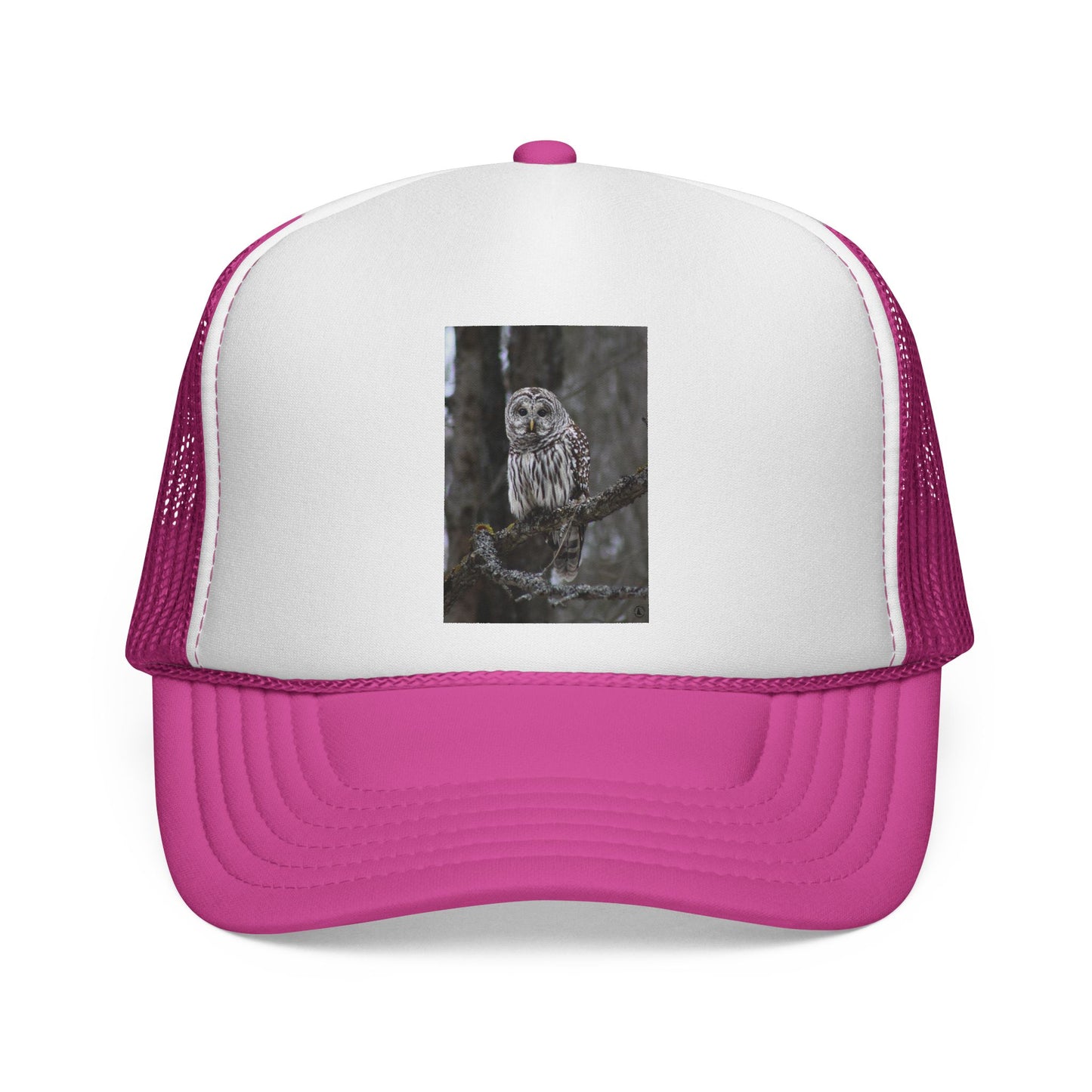 Owl Photo Trucker Cap — Rustic Forest Wildlife Hat